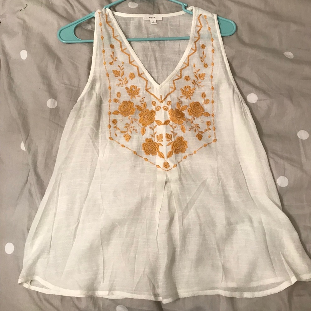 Mine tank top with knitted details